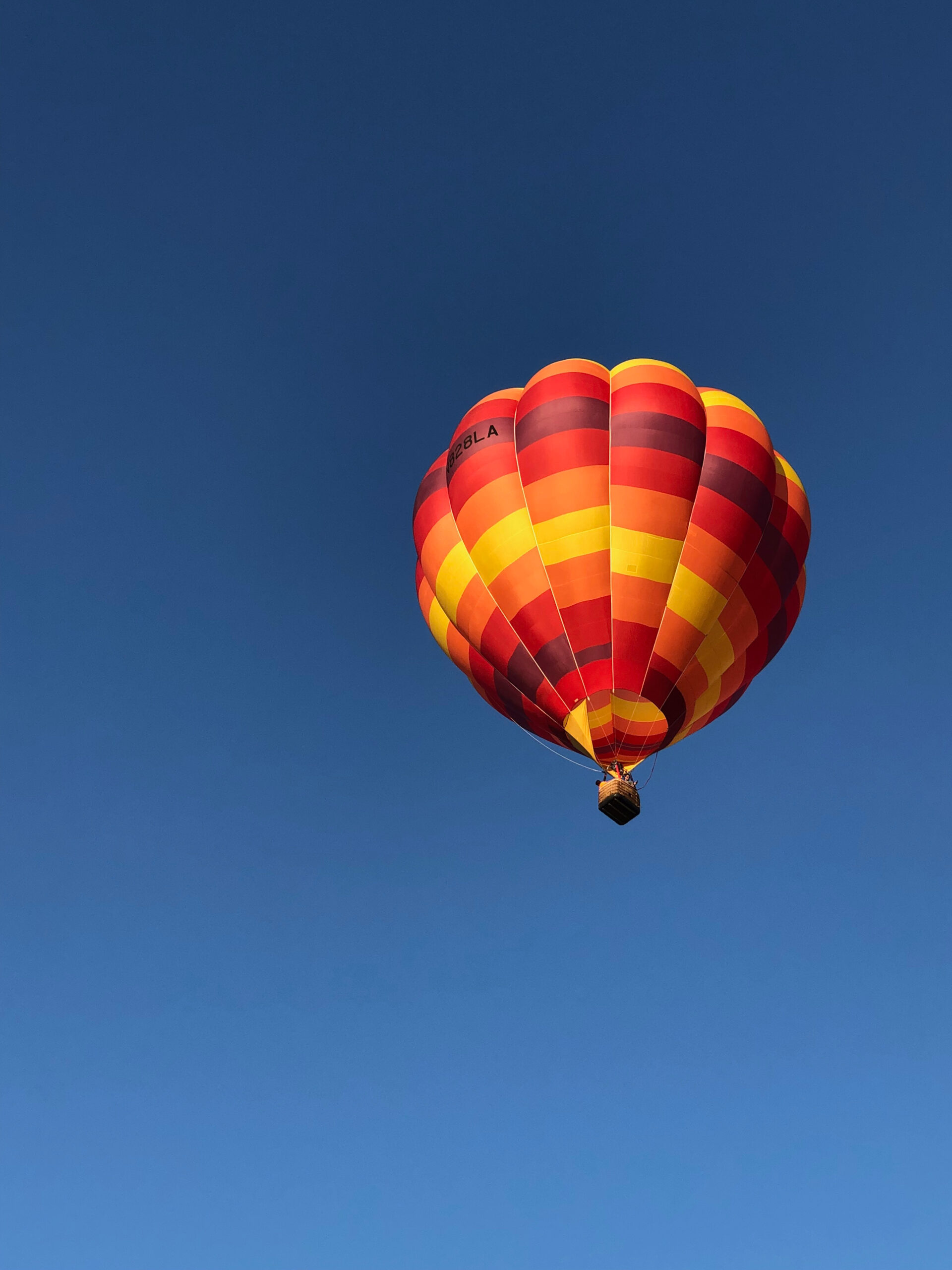 Hot air balloons over Indiana farmland